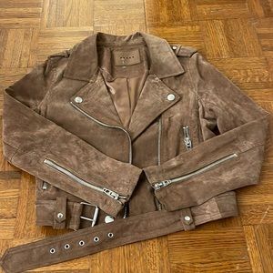 Blank NYC suede moto leather jacket (size S)